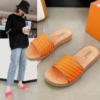 ราคา รองเท้าแตะ ส้นแบน สไตล์โบฮีเมียน สีชมพู สีดํา แฟชั่นสําหรับผู้หญิง (13690147838)