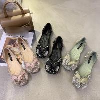 ราคา รองเท้าส้นแบนผู้หญิงสวยหรู รองเท้าส้นแบนผู้หญิงแฟชั่น Square Toe รองเท้าตุ๊กตาติดโบว์ (7057882909)