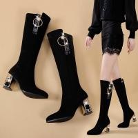 ราคา รองเท้าบูทมาร์ติน ส้นสูง หนังเทียม หัวแหลม ประดับคริสตัล สีดํา แฟชั่นสําหรับผู้หญิง (19161442218)