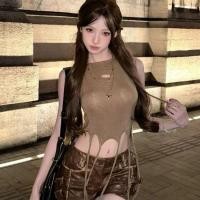 ราคา เสื้อกล้ามแขนกุดมีฮู้ดสไตล์สาวฮอตสไตล์อเมริกันเสื้อตัวเล็กสั้นสำหรับผู้หญิงใส่ข้างนอกในฤดูร้อน (26258653841)