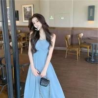 ราคา ชุดเดรสสายเดี่ยวสีดำสำหรับผู้หญิงชุดเดรสสีดำเก็บเอวสำหรับฤดูร้อนดูผอมกระโปรงยาวเรียบหรูสไตล์ฝรั่งเศส (26920018012)