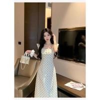 ราคา ชุดเดรสลายจุดฝรั่งเศส สไตล์ย้อนยุคแบบอเมริกันสำหรับฤดูร้อน เอวกระชับและสวยงาม (43114561793)