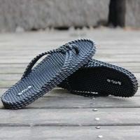 ราคา คู่ Flip Flops ผู้ชายแฟชั่นสวมใส่ด้านนอกชายหาด Flip Flops รองเท้าแตะรองเท้าแตะริมทะเลแบนด้านล่าง Anti Slip ห้องน้ํา Slipp (24597441401)
