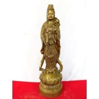 ราคา เจ้าแม่กวนอิม พระโพธิสัตว์กวนอิม รุ่นสุขสิริสรณ์ ปางประทานพร ประทับบนดอกบัว เนื้อทองเหลือง สูง13นิ้ว (13595486838)