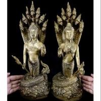 ราคา พ่อปู่พญาศรีสุทโธนาคราช และ พระนางอุมาราวดีเทวี พญานาค7เศียร ขนาดตั้งบูชา เนื้อ ทองเหลือง (7016347786)