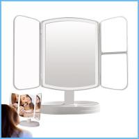 ราคา กระจก LED Lighted LED Vanity กระจกแต่งหน้าพับอุปกรณ์เสริมเครื่องสําอางความงามสําหรับ Travel Salon โต๊ะ fitnesth (48701034752)
