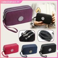 ราคา COD กระเป๋าสตางค์ผ้าแคนวาสคลาสสิกสำหรับผู้หญิง ความจุขนาดใหญ่ ผ้าอ็อกซ์ฟอร์ดกันน้ำ 3 ชั้น มีซิป กระเป๋าใส่เหรียญ กระเป๋าแฟชั่น FortuneKey CelestialNest (29442929557)
