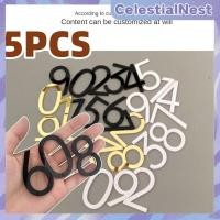 ราคา ป้ายตัวเลข 3 มิติแบบมีกาวในตัว 5 ชิ้น ป้ายตัวเลขพลาสติกสำหรับติดประตู ป้ายโรงแรม ตั้งแต่ 0 ถึง 9 ป้ายบ้านอเนกประสงค์ CelestialNest (43556174549)