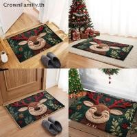 ราคา CrownFamily พรมเช็ดเท้าไมโครไฟเบอร์แบบกวางคริสต์มาสขนปุย ดูดซับได้ดี มาพร้อมลายวันหยุดสุดเก๋กับเบอร์รี่สีแดงและใบไม้สีเขียว (41623779761)