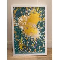 ราคา พร้อมส่ง ภาพงานศิลปะกรอบรูปสีขาวพร้อมภาพสีผ้าใบ ขนาด 60x40 (41975172797)