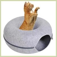 ราคา แมวโดนัทอุโมงค์ระบายอากาศสักหลาดรอบแมวเตียงถ้ําแมวเตียงล้างทําความสะอาดได้อุโมงค์แมวของเล่นถ้ําแมวโดนัทอุโมงค์ทารกในครรภ์ (27990470625)