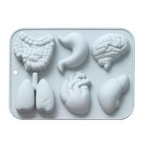 ราคา แม่พิมพ์รูปออร์แกนเค้กสมองหัวใจ Mould 6 Cavity ช็อกโกแลต F Ondant แม่พิมพ์สําหรับตกแต่งเค้กฮาโลวีน Cupcake fescanth (29732924034)