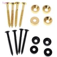 ราคา Super 4Pcs Electric Guitar Bass Neck Mounting Ferrules and Screws Guitar Bass Parts (8573259376)
