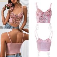 ราคา ตาข่าย Bustier วินเทจ สปาเก็ตตี้ strap สำหรับผู้หญิง พร้อมลวดลายดอกไม้ (46901543891)