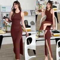 ราคา เดรสกล้ามกุดผ่าข้างงานผ้าสองชั้นเกรดA MB G39 (43861308417)