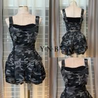 ราคา Set 3ชิ้น เกาะอก เอี๊ยม กางเกงบอลลูนทหาร (54901341866)