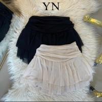 ราคา กระโปรงกางเกงตาข่ายซีทรูเอวสูงแต่งระบาย YN (29912826495)