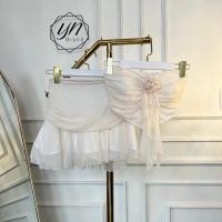 ราคา เซ็ทตาข่ายซีทรูเกาะอกแต่งกุหลาบระบายกระโปรง 240 (26361481233)