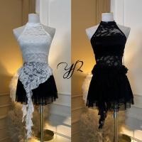 ราคา เสื้อลูกไม้ทรงคอเต่าผูกคอระบาย LB (27864100730)