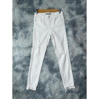 ราคา E110 Zara white denim Mid Rise Skinny jeans Size EUR34 เอว26 กางเกงยีนส์สีขาวซาร่า Used (42667298739)