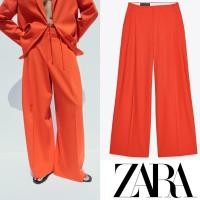 ราคา ZARA DOUBLE PLEAT TROUSERS RED CORAL New With Tag แท้100 Zaraแบรนด์แท้กางเกงทรงขากว้างเอวสูงทรงสวยมากค่ะ ในshop3000 (52201054268)