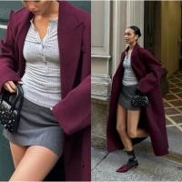 ราคา Bershka tailored skort in charcoal กระโปรงกางเกง เหลือ S (51951047202)