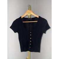 ราคา เสื้อยืดสีดำแต่งกระดุม Pull Bear sz M (49851581114)