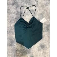 ราคา E268 เสื้อครอปสายเดี่ยวสีเขียวเข้ม INTUON Size S มือหนึ่งงานเซลล์ (44175045135)