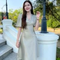 ราคา E257 เดรส dress ออกงานแขนกระดิ่งผ้าเงาซาร่า ชุดไปงานแต่ง ชุดเพื่อนเจ้าสาว Size S Used (43975021530)