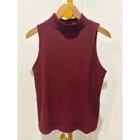 ราคา E043 ครอปแขนกุดสีเบอร์กันดีจากแบรนด์ Torio Mock Neck Sleeveless Tops for Women (43624107181)