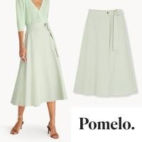 ราคา E277 Pomelo Midi Belted Wrap Skirt Green Size L (41350463728)
