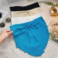 ราคา E145 Used เกาะอกไหมพรมแต่งเชือกผู้กหน้า ผ้ายืดนุ่มสบาย ใส่คล้องคอได้ (40902228988)