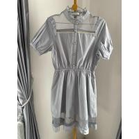 ราคา E123 เดรสมือสองสีเทาอมฟ้า (40025341695)