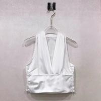 ราคา เสื้อป้ายหน้าแขนกุดผ้ามันเงาจับจีบข้างตัว (29856126272)