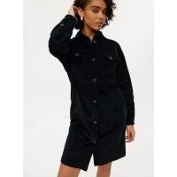 ราคา E191 Black corduroy shirt dress TU Size 14 เดรสลูกฟูกสีดำ (29185305148)