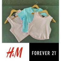 ราคา เสื้อยืด เสื้อกล้าม Crop Ribbed Vest Top รวมแบรนด์ยอดนิยม มือสอง (28956178526)