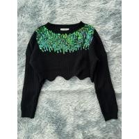 ราคา E273 เสื้อไหมพรมสีดำปักเลื่อม (27791702792)