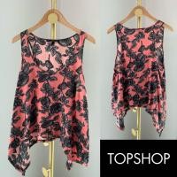 ราคา Topshop 40 สีส้มลายกุหลาบชายไม่เท่ากันอกอกจริง 38 ผ้ายืดได้ถึง 44 ความยาว 22 27 C129 (27206138564)