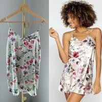 ราคา ชุดนอนซาตินลายดอก อก34 เอว37 สะโพก40 สายปรับระดับได้ ความยาว31 C267 (25935647996)