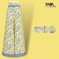 ราคา กางเกงขากว้างลายไทยสีเหลืองและน้ำเงิน Size M (56451305087)