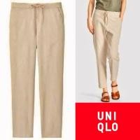ราคา E432 Inès de la Fressange at Uniqlo Relaxed fit trousers กางเกงขายาวสีเบจ Uniqlo (52750504068)