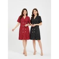 ราคา เดรสลายจุดทรงสูท มี2สี มือสอง (48400111134)