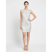 ราคา ล242 Charlotte Russe Women s White And Gold Sequin Cutout Sleeveless Dress เดรสสีขาวปักเลื่อมสีทอง (42072138397)