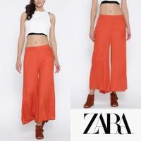ราคา E055 Zara Basic Collection Red Orange Wide Leg Crop Pants XS (40821394206)