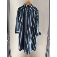 ราคา E369 haas เดรสลายทางสีกรมท่าสลับขาวผ้าดีมากมีน้ำหนัก size L (29543407872)