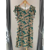 ราคา เดรสสีเขียวลายดอกแต่งแขนระบาย ป้ายw Size s B392 (29251306420)