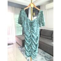 ราคา triple F เดรสลายดอกสีเขียวมิ้นท์ C410 (28978476203)