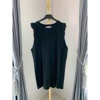 ราคา SRM มินิเดรสไหมพรมนุ่มสีดำ แต่งหมุดระบายช่วงแขนผ้ายืดดีมาก B384 (28501237654)