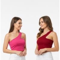 ราคา เสื้อครอปแขนเดียว One shoulder crop top (27693175207)