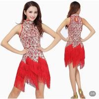 ราคา Gatsby ชุดเดรสปักเลื่อม เต้นรำผู้หญิง ชุดตรุษจีน โทนสีแดงทอง มงคล (27673259874)